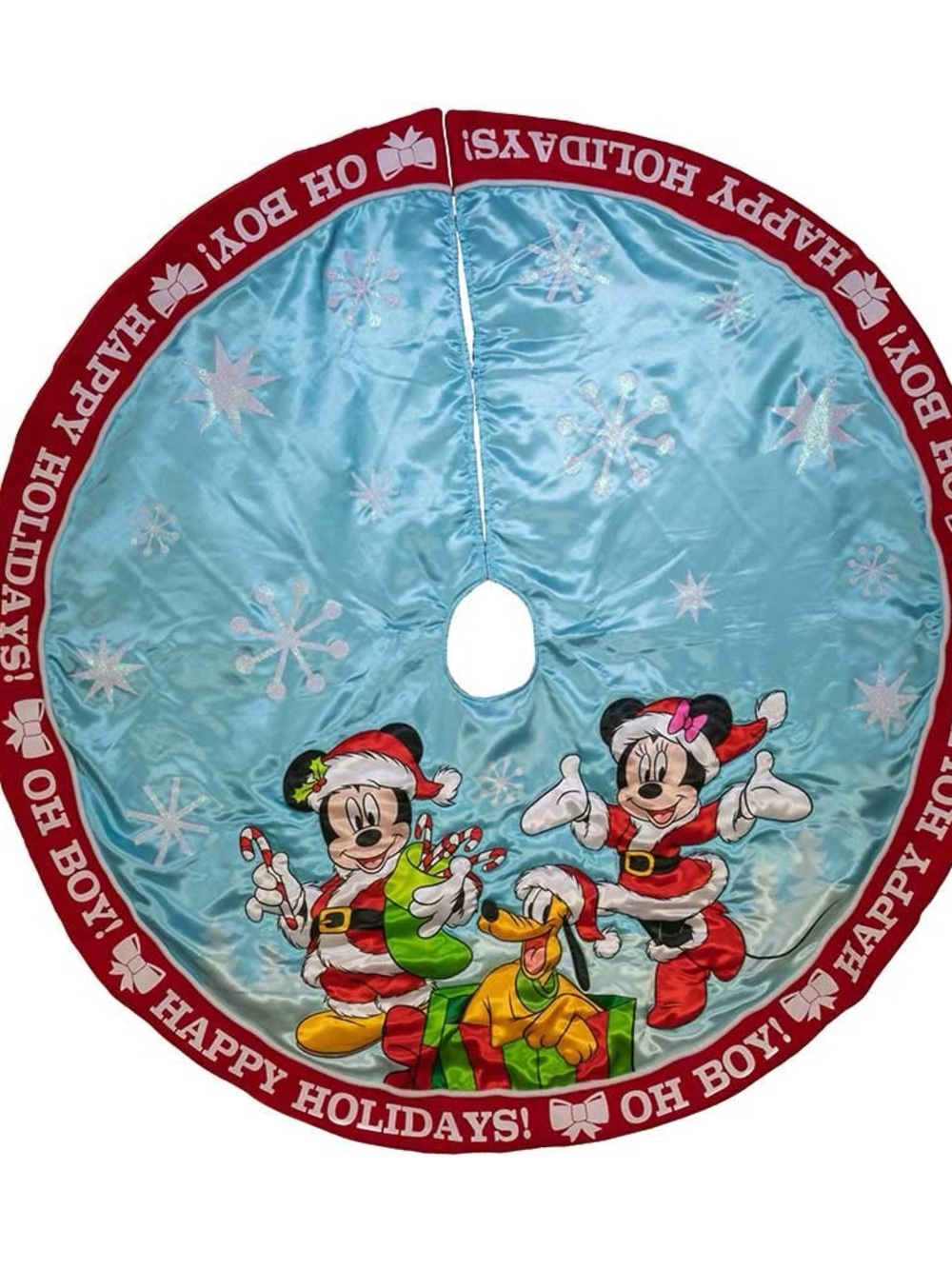 Kurt Adler Disney Character Christmas Tree Skirt in Red and Light Blue